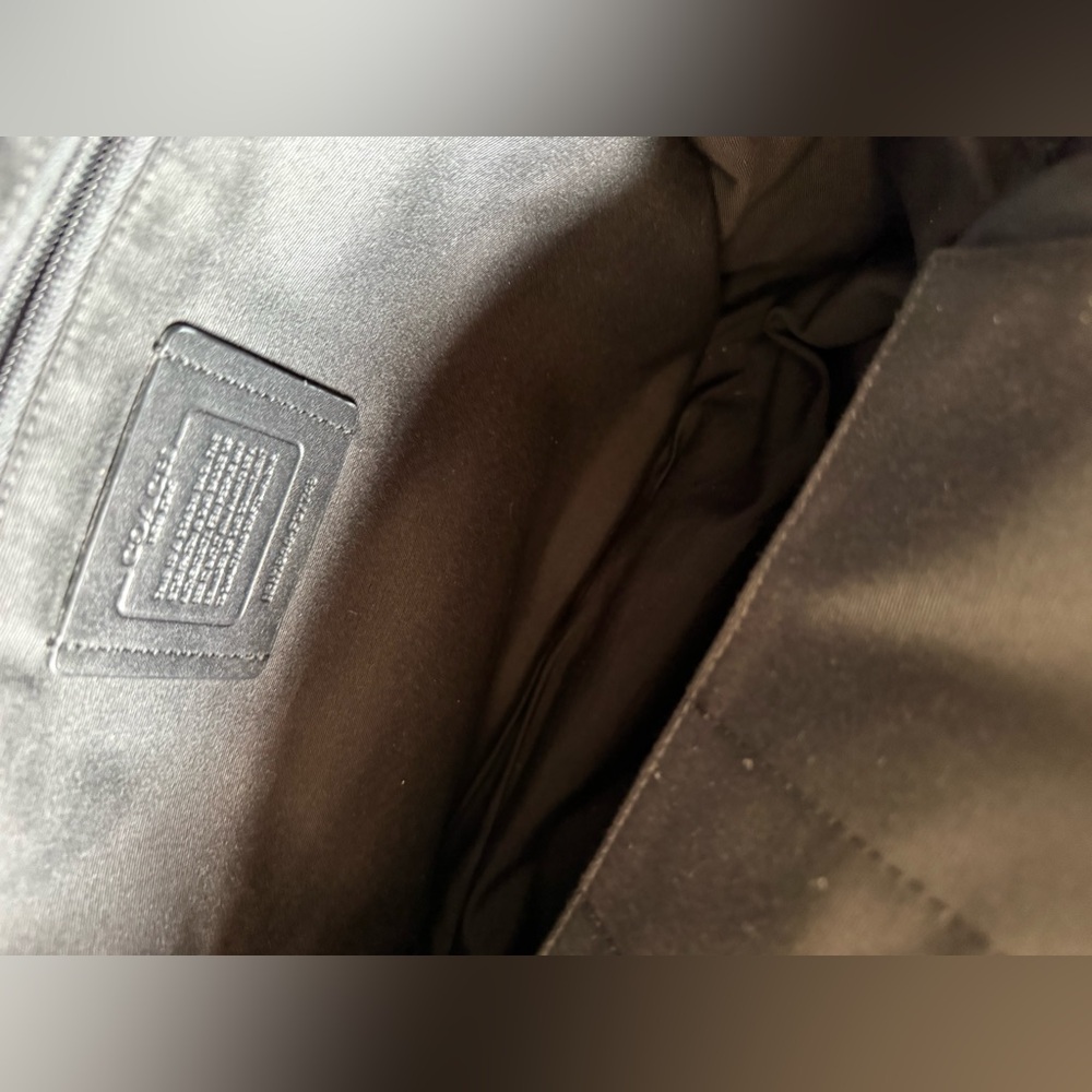 Coach Black and Gray Striped Leather Backpack - Picture 8 of 12